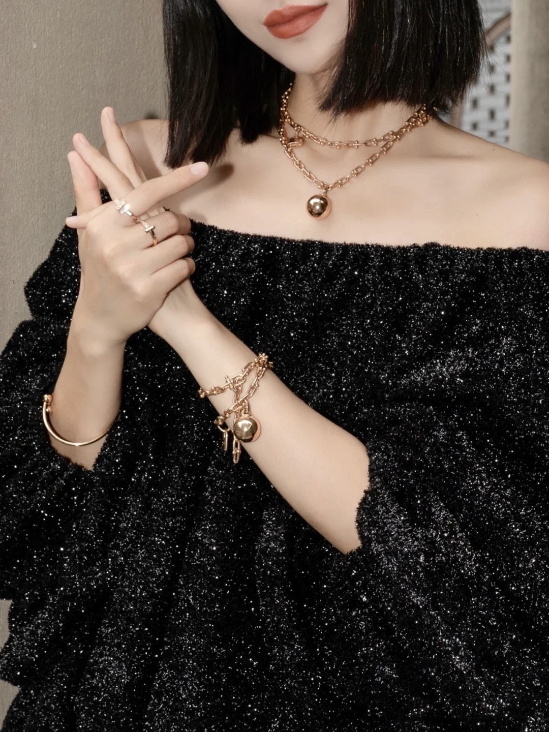[Lume Jewelry]HARDWEAR PINK GOLD WRAP NECKLACE