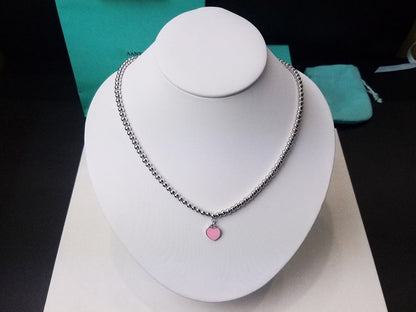 [Lume Jewelry]HEART PEDANT SILVER BALL CHAIN NECKLACE