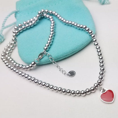 [Lume Jewelry]HEART PEDANT SILVER BALL CHAIN NECKLACE