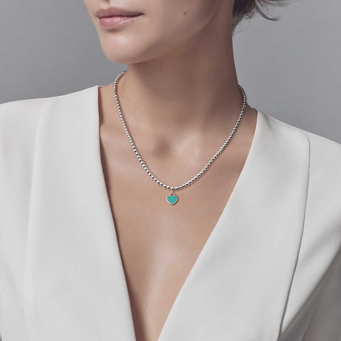 [Lume Jewelry]HEART PEDANT SILVER BALL CHAIN NECKLACE