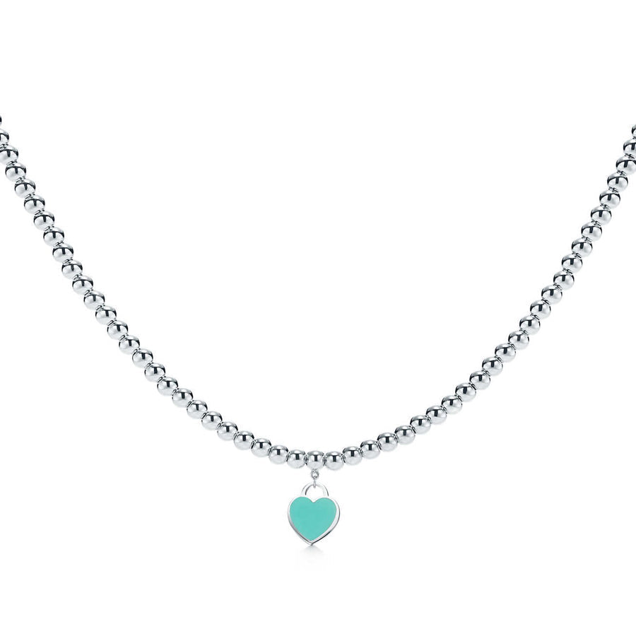 [Lume Jewelry]HEART PEDANT SILVER BALL CHAIN NECKLACE