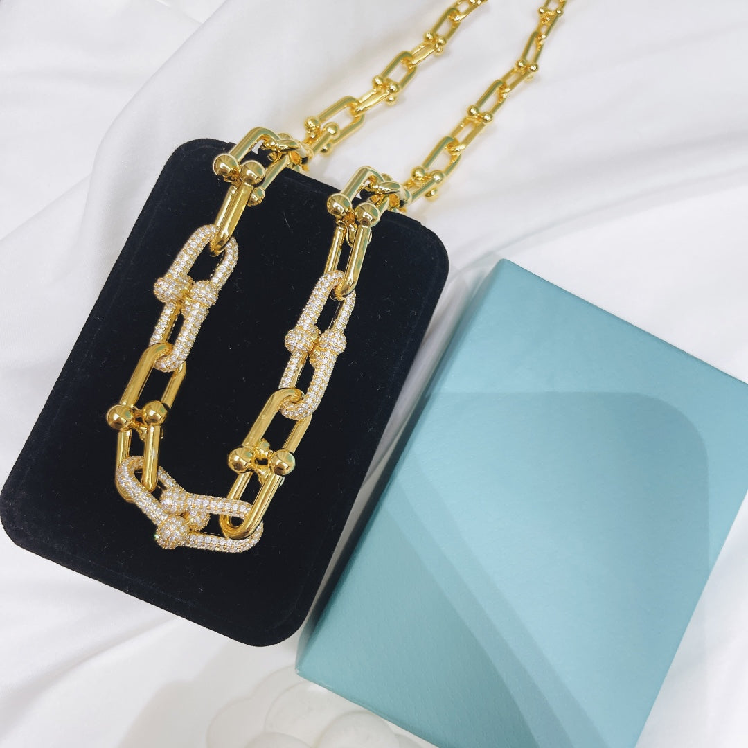 [Lume Jewelry]HARDWEAR NECKLACE DIAMOND PAVED