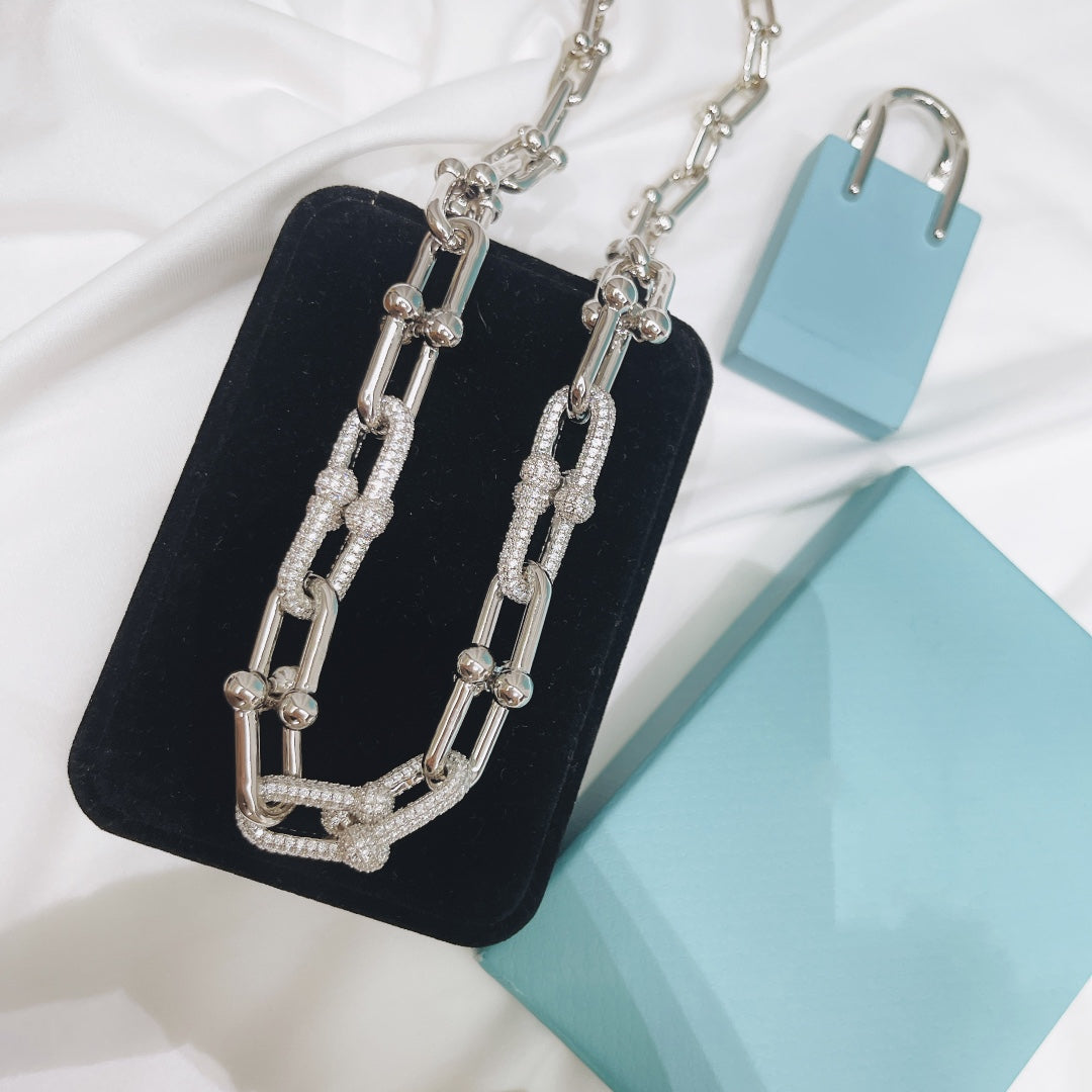 [Lume Jewelry]HARDWEAR NECKLACE DIAMOND PAVED