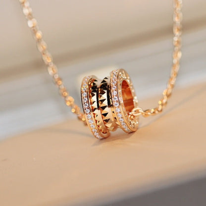 [Lume Jewelry]ZERO 1 ROCK PEDANT PINK GOLD NECKLACE