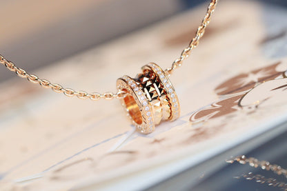 [Lume Jewelry]ZERO 1 ROCK PEDANT PINK GOLD NECKLACE