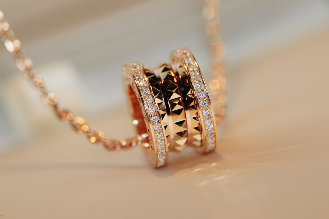 [Lume Jewelry]ZERO 1 ROCK PEDANT PINK GOLD NECKLACE