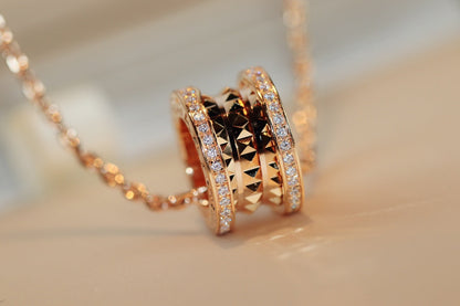 [Lume Jewelry]ZERO 1 ROCK PEDANT PINK GOLD NECKLACE