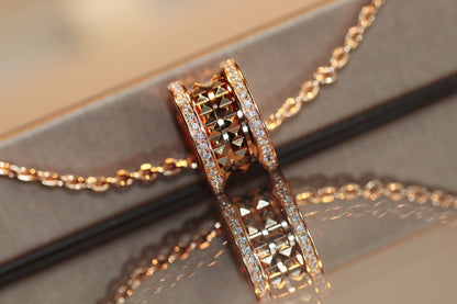 [Lume Jewelry]ZERO 1 ROCK PEDANT PINK GOLD NECKLACE
