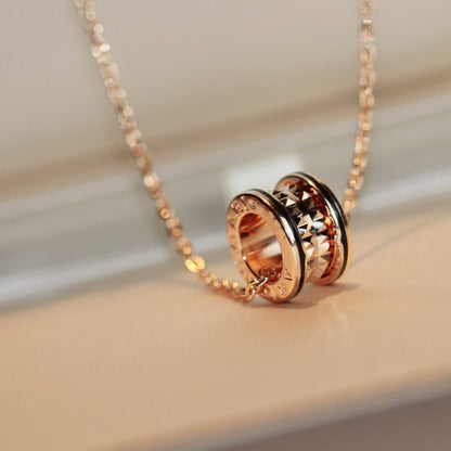 [Lume Jewelry]ZERO 1 ROCK PEDANT PINK GOLD BLACK NECKLACE
