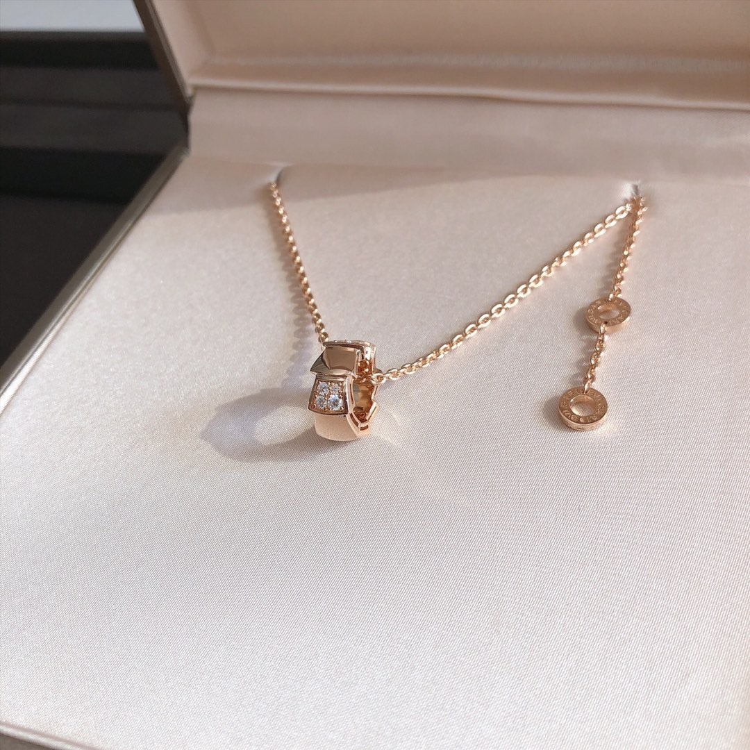 [Lume Jewelry]SERPENTI PEDANT DIAMOND PINK GOLD NECKLACE