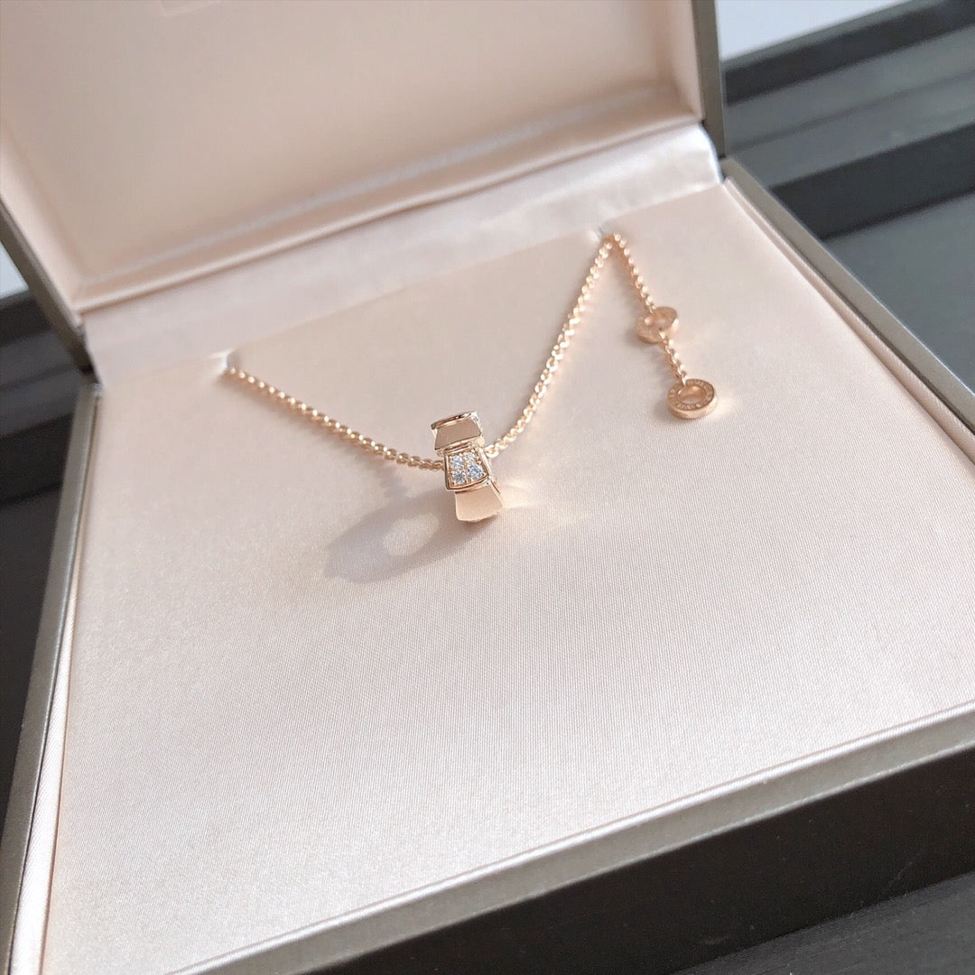 [Lume Jewelry]SERPENTI PEDANT DIAMOND PINK GOLD NECKLACE