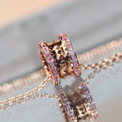 [Lume Jewelry]ZERO 1 ROCK PINK GOLD PINK DIAMOND NECKLACE