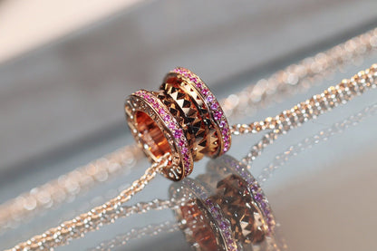 [Lume Jewelry]ZERO 1 ROCK PINK GOLD PINK DIAMOND NECKLACE