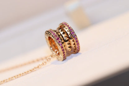 [Lume Jewelry]ZERO 1 ROCK PINK GOLD PINK DIAMOND NECKLACE