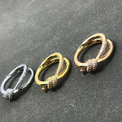 [Lume Jewelry]KNOT RING DOUBLE ROW DIAMOND