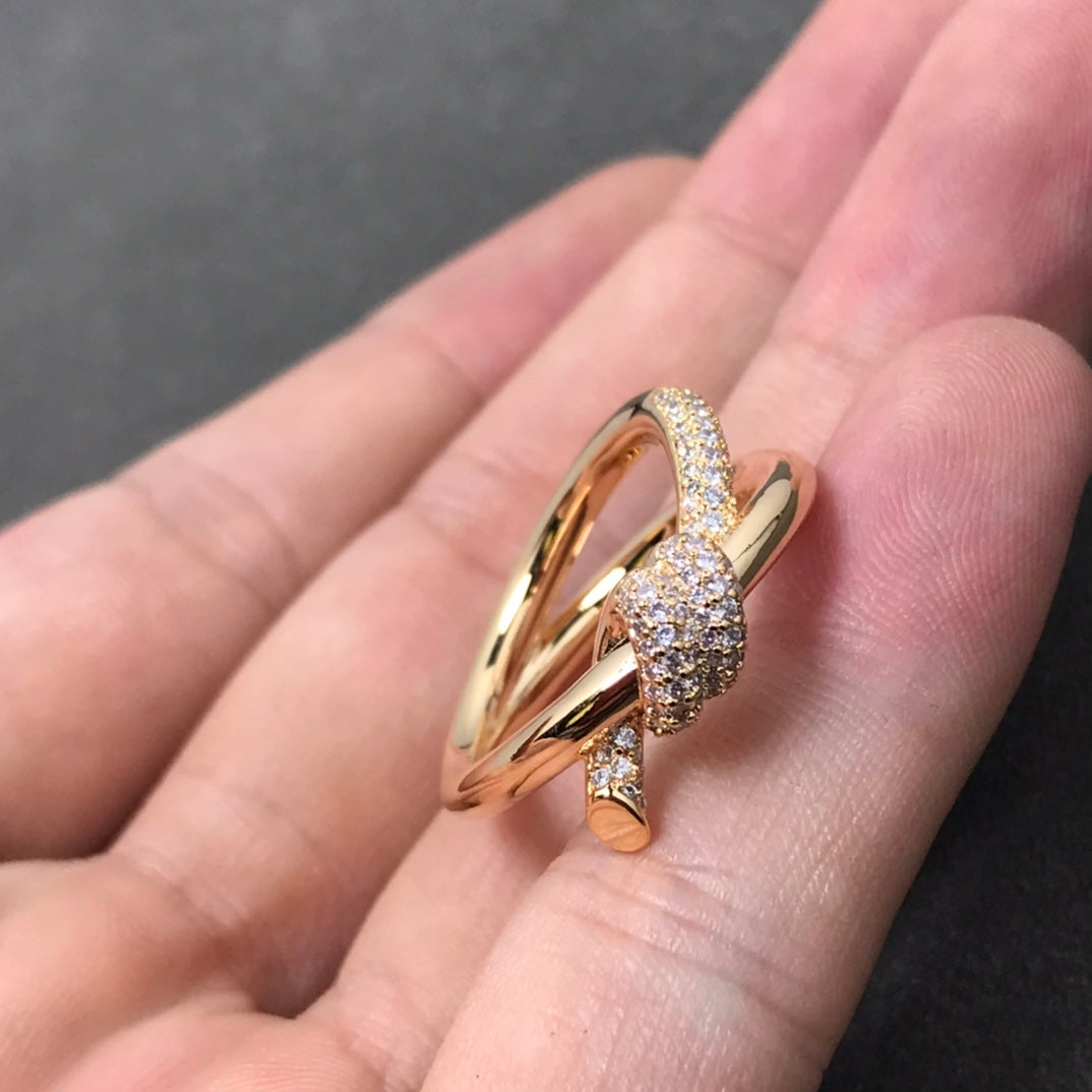 [Lume Jewelry]KNOT RING DOUBLE ROW DIAMOND