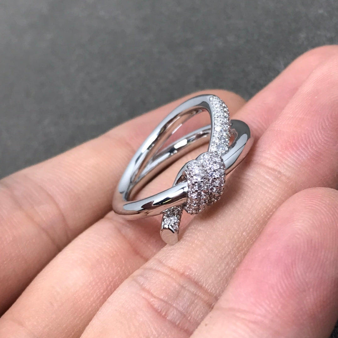 [Lume Jewelry]KNOT RING DOUBLE ROW DIAMOND