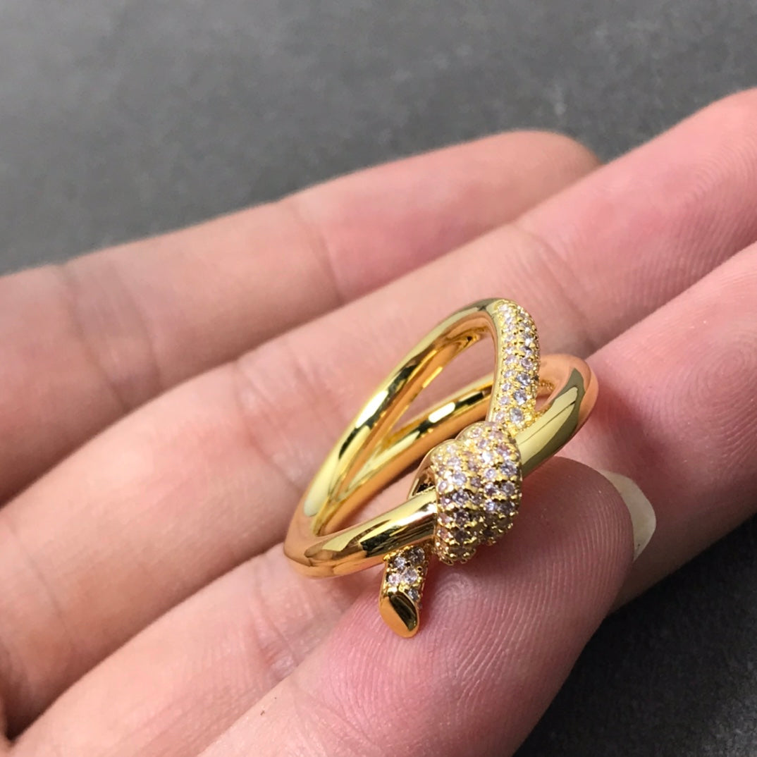 [Lume Jewelry]KNOT RING DOUBLE ROW DIAMOND
