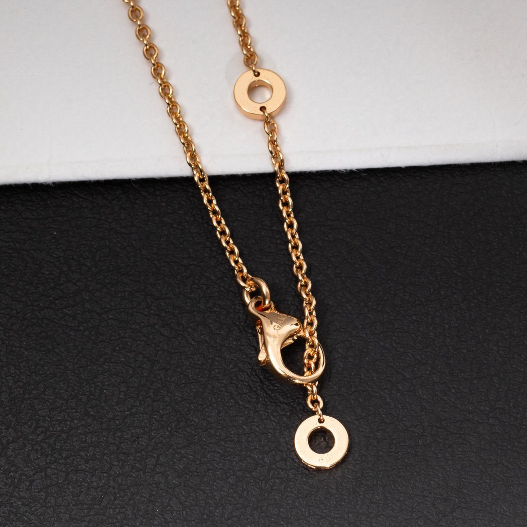 [Lume Jewelry]ZERO 1 WHITE CERAMIC PINK GOLD DIAMOND NECKLACE