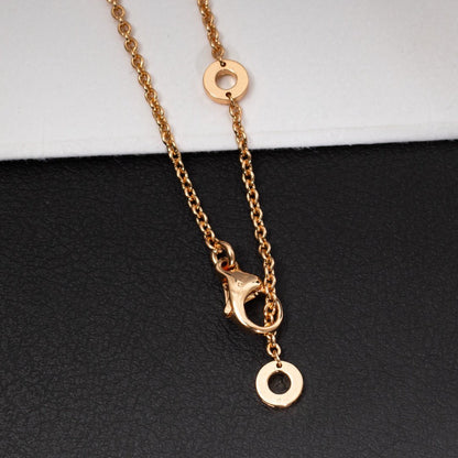 [Lume Jewelry]ZERO 1 WHITE CERAMIC PINK GOLD DIAMOND NECKLACE