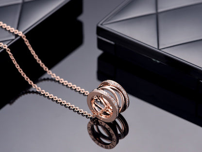 [Lume Jewelry]ZERO 1 PINK GOLD DIAMOND OPEN NECKLACE
