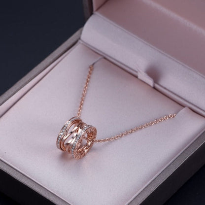 [Lume Jewelry]ZERO 1 PINK GOLD DIAMOND OPEN NECKLACE
