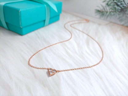 [Lume Jewelry]HEART 3 DIAMONDS PEDANT NECKLACE