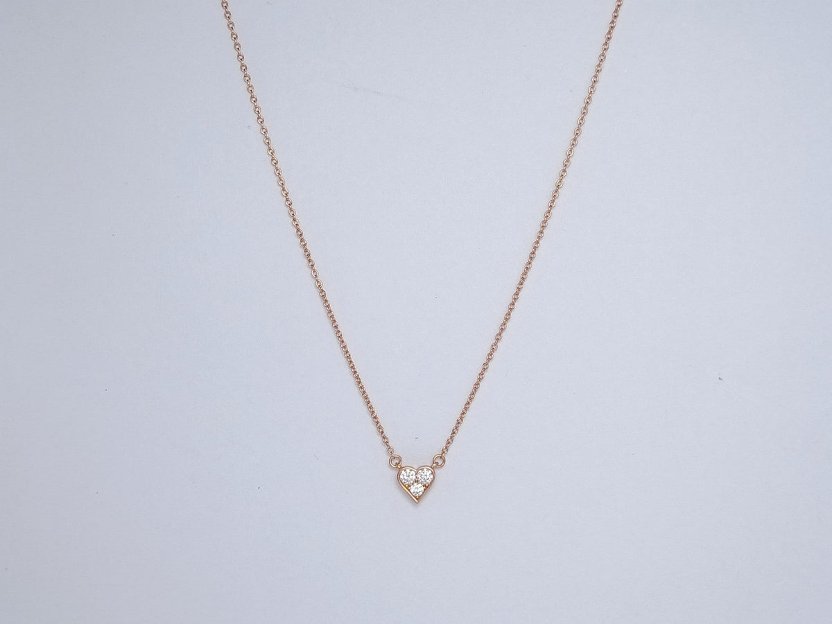 [Lume Jewelry]HEART 3 DIAMONDS PEDANT NECKLACE