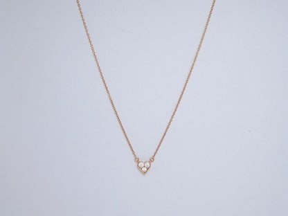 [Lume Jewelry]HEART 3 DIAMONDS PEDANT NECKLACE
