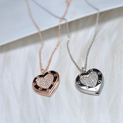 [Lume Jewelry]HEART DIAMONDS PEDANT NECKLACE
