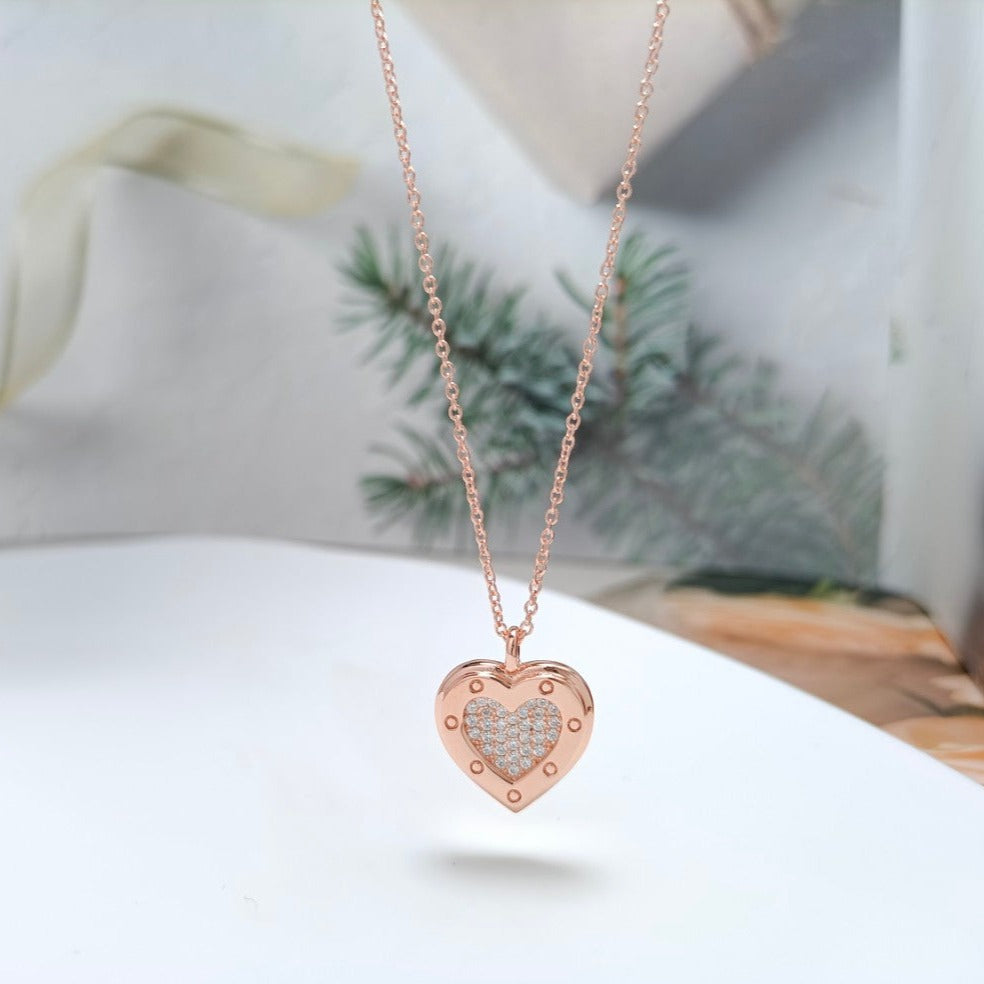 [Lume Jewelry]HEART DIAMONDS PEDANT NECKLACE