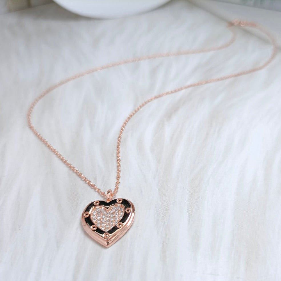 [Lume Jewelry]HEART DIAMONDS PEDANT NECKLACE