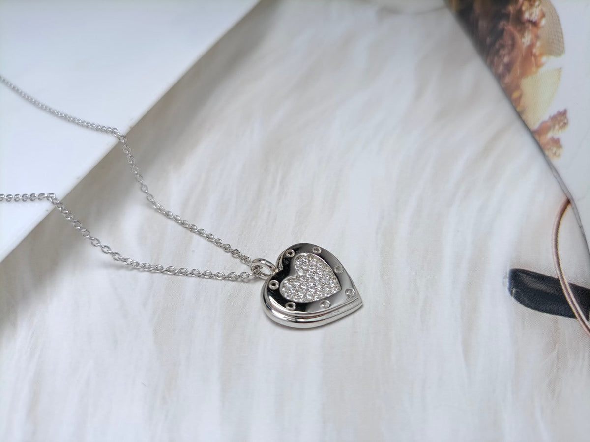 [Lume Jewelry]HEART DIAMONDS PEDANT NECKLACE