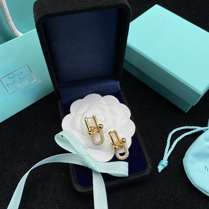 [Lume Jewelry]HARDWEAR LINK DIAMOND GOLD EARRINGS