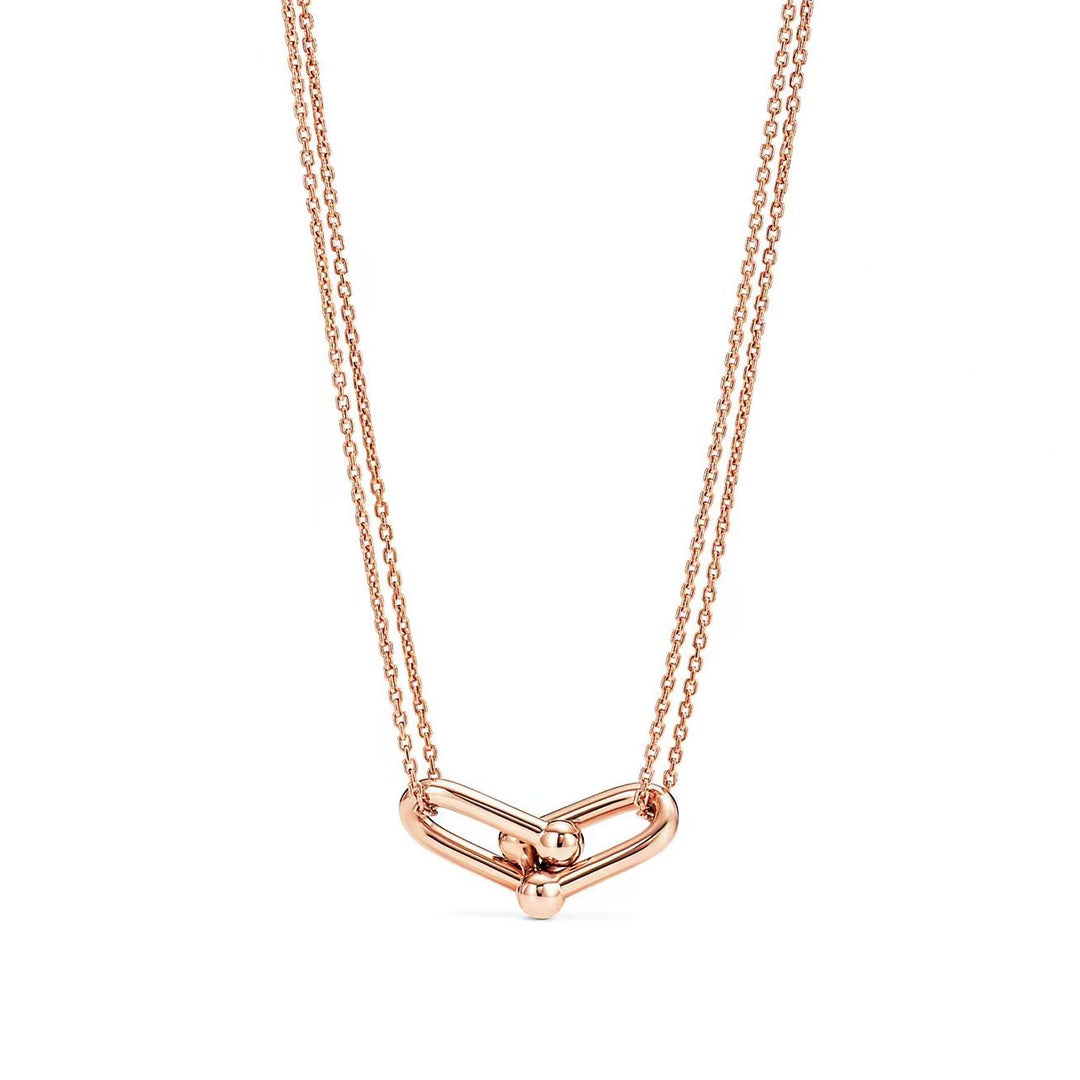 [Lume Jewelry]HARDWEAR GOLD DOUBLE LINK NECKLACE