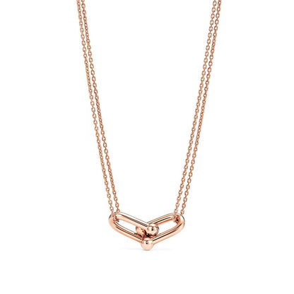 [Lume Jewelry]HARDWEAR GOLD DOUBLE LINK NECKLACE