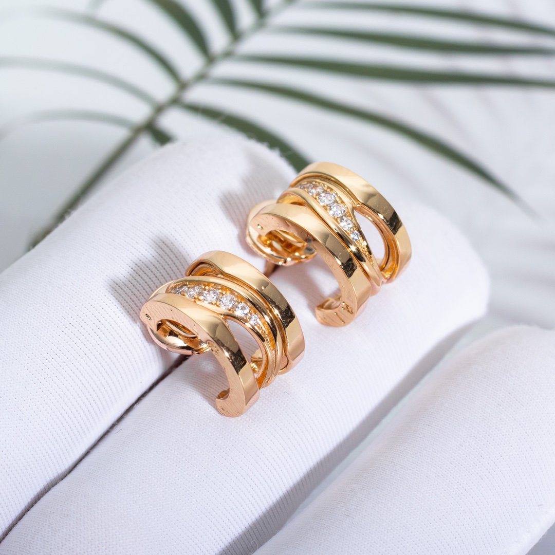 [Lume Jewelry]ZERO 1 PINK GOLD DIAMONDS EARRINGS