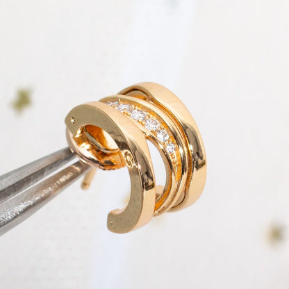 [Lume Jewelry]ZERO 1 PINK GOLD DIAMONDS EARRINGS