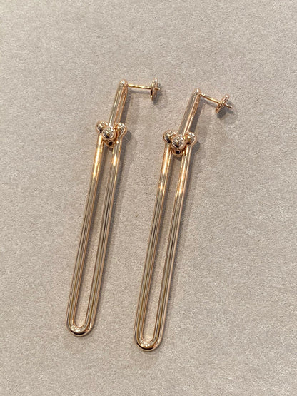 [Lume Jewelry]HARDWEAR DOUBLE LONG LINK EARRINGS