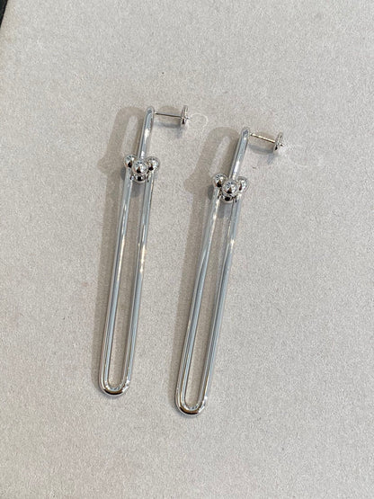 [Lume Jewelry]HARDWEAR DOUBLE LONG LINK EARRINGS