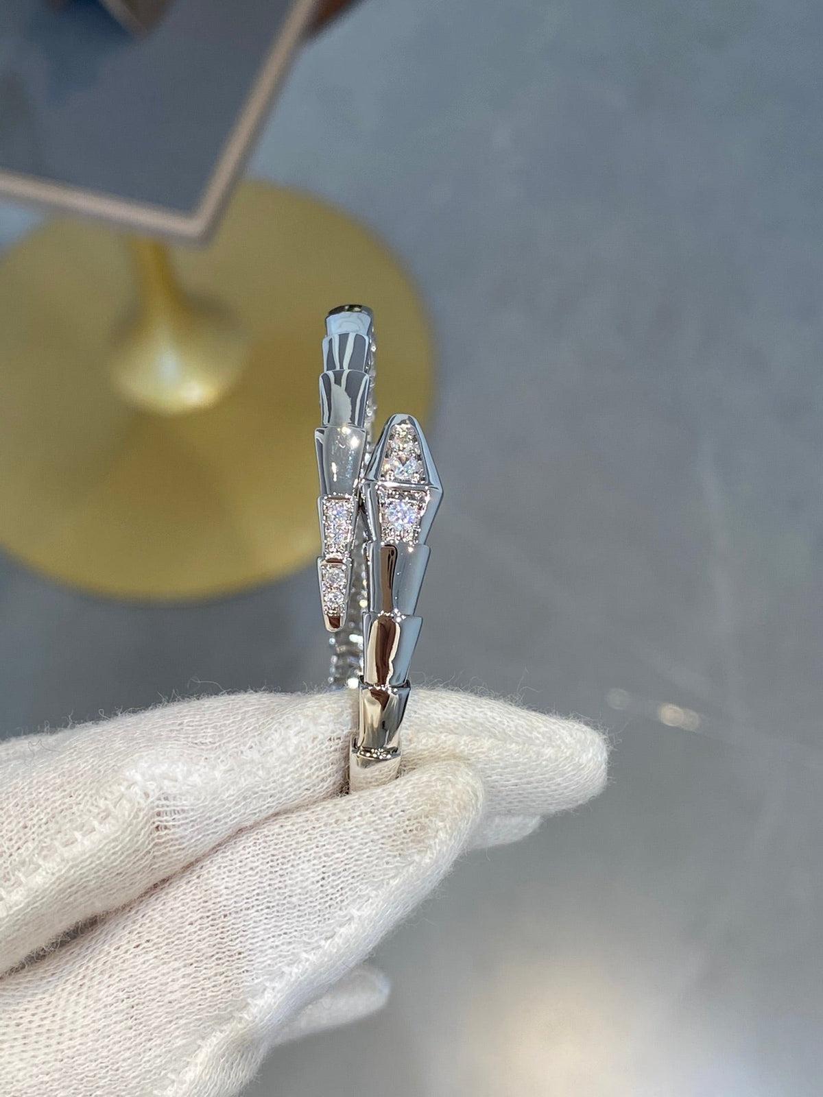 [Lume Jewelry]SERPENTI BRACELET DIAMONDS SILVER