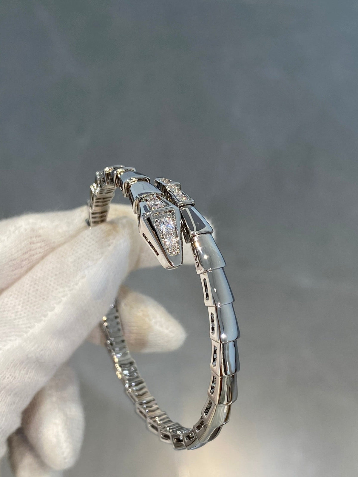 [Lume Jewelry]SERPENTI BRACELET DIAMONDS SILVER