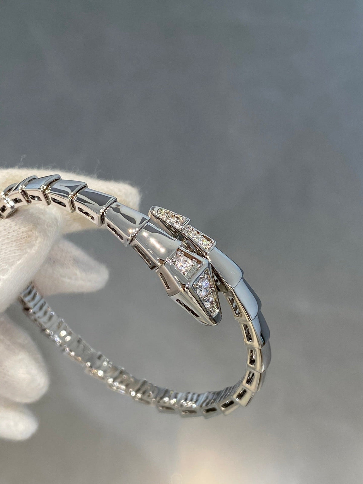 [Lume Jewelry]SERPENTI BRACELET DIAMONDS SILVER