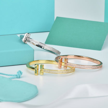 [Lume Jewelry]WIDE DIAMONDS HINGED BANGLE