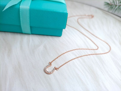 [Lume Jewelry]U PEDANT DIAMOND NECKLACE