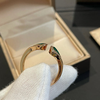 [Lume Jewelry]DREAM MALACHITE DIAMOND OPEN RING