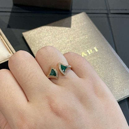[Lume Jewelry]DREAM MALACHITE DIAMOND OPEN RING