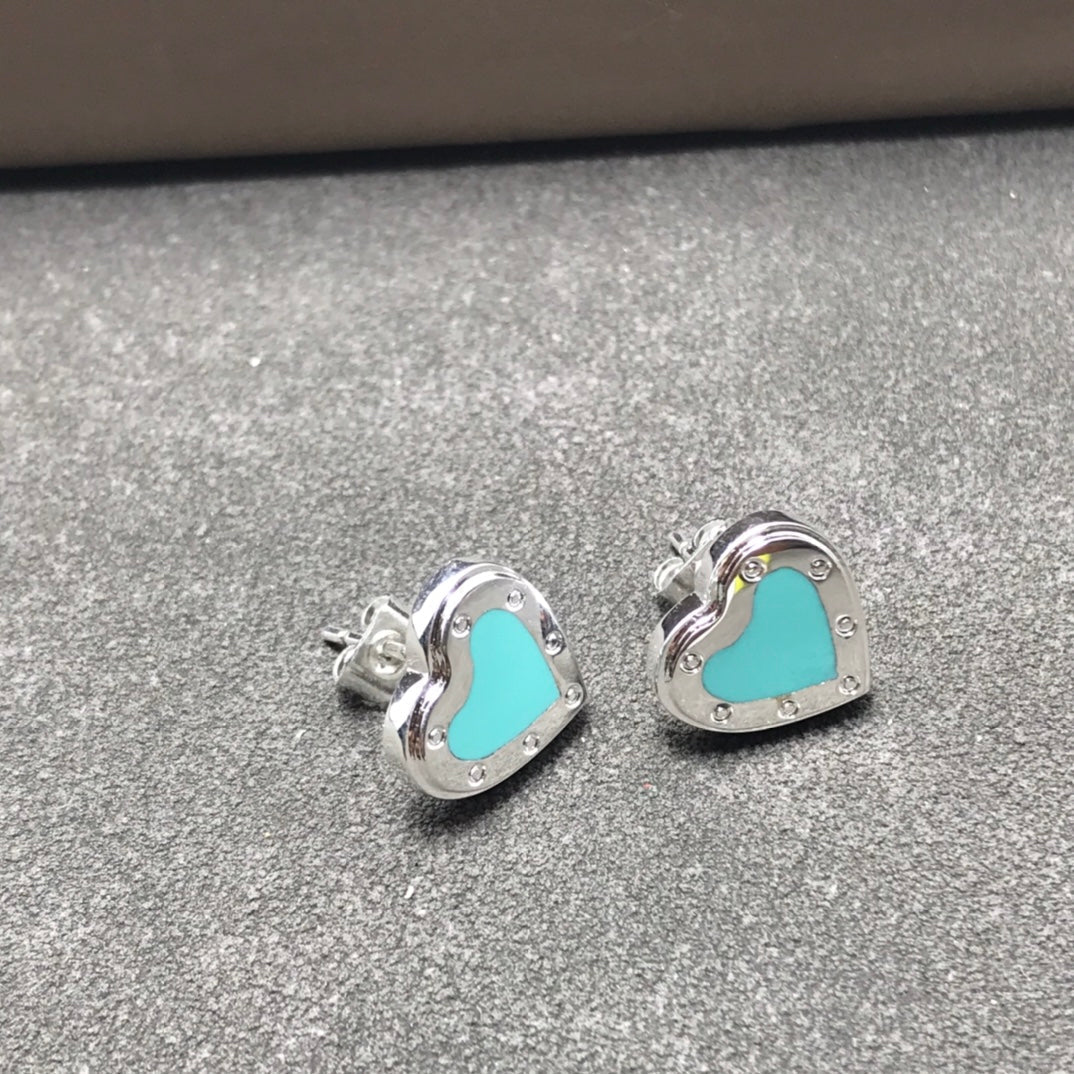 [Lume Jewelry]HEART STUD SILVER EARRINGS