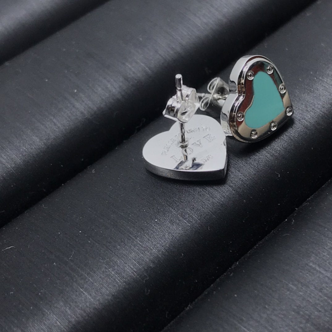 [Lume Jewelry]HEART STUD SILVER EARRINGS