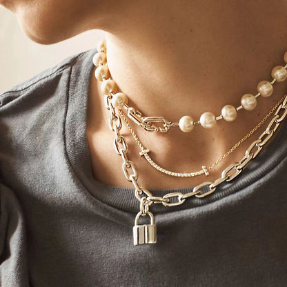 [Lume Jewelry]HARDWEAR PEARL WRAP NECKLACE
